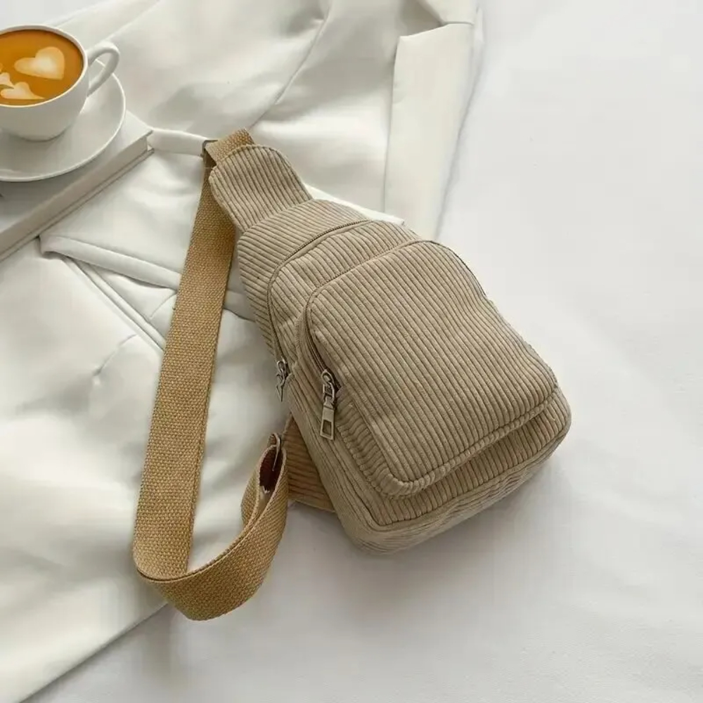 ヴィンテージコーデュロイクロスボディバッグレトロチェストスリ - Mini Backpack Purse のレビューと価格