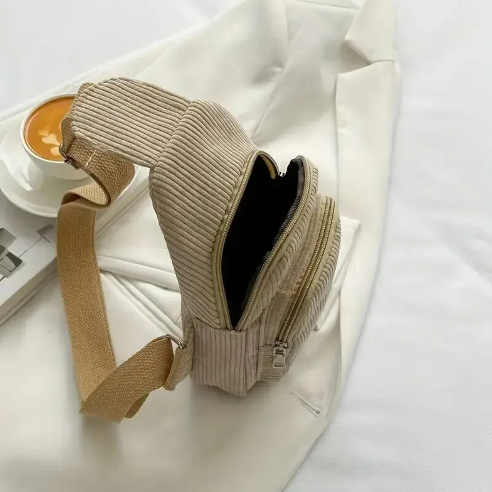 ヴィンテージコーデュロイクロスボディバッグレトロチェストスリ - Mini Backpack Purse のレビューと価格