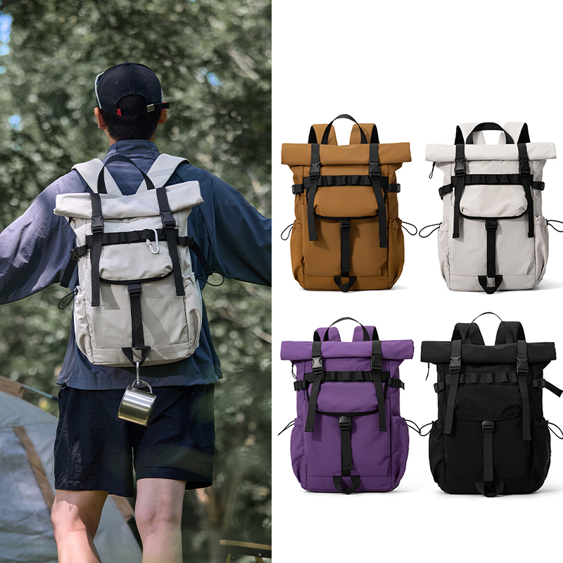 新しいメンズロールマウス拡張可能なトラベルバックパック、ラッ - Hiking Backpack Waterproof のレビューと価格